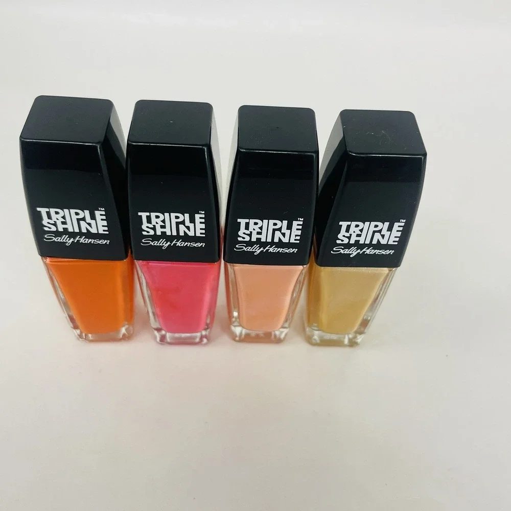 4 Sally Hansen Triple Shine Nail Polish Nail Polish Shiny Multicolor Orange Pink